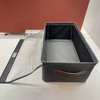 Folding Storage Boxes with Lid, Large Clear Collapsible Stackable Storage Boxes Foldable Fabric Linen Storage Box Cubes, Closet Organizer Baskets with Labels for Home