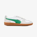 PUMA Mens Palermo Leather Lace Up Sneakers Shoes Casual - Green, Off White