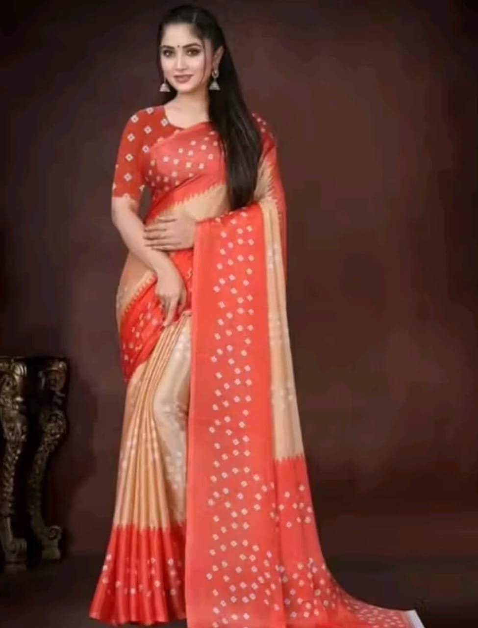 SILK PRINTED SOFT CHIFFON SAREE