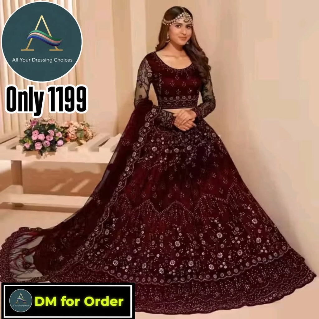 New Embroderied Semi Stiched lehenga Choli