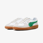 PUMA Mens Palermo Leather Lace Up Sneakers Shoes Casual - Green, Off White